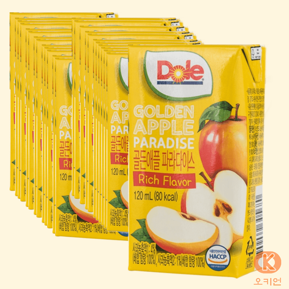 돌 사과주스 과즙 골든애플 파라다이스 120ml 32팩 : 오키언마켓