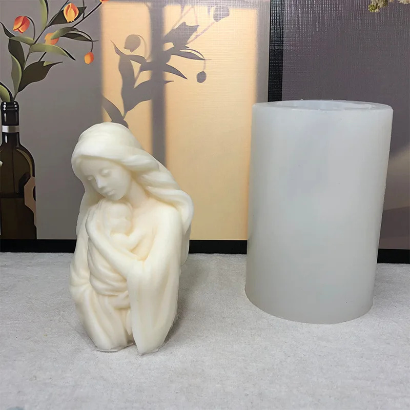 3D 어머니와 아이 포옹 향기로운 양초 실리콘 금형 Diy 초상화 수지 어머니의 날 장식 장식품 : 레어펄스