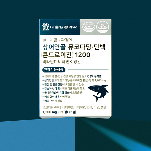 대웅생명과학 뼈 연골 관절엔 상어연골 뮤코다당단백 콘드로이친 1200 60정, 4개 : 퓨어랑