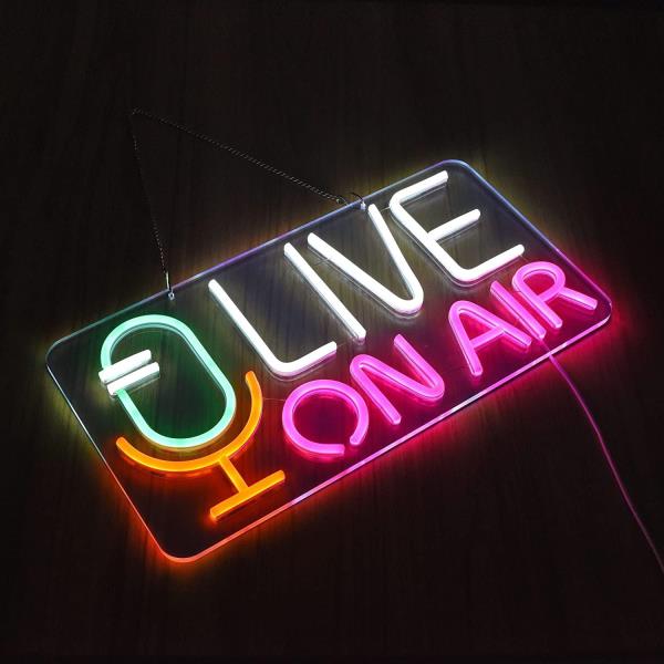 JOMOBUTY LIVE ON AIR 네온 사인 라이브 에어 스튜디오 간판 방송실 인테리어 바 선술집 다방 파티 장식 : 사당엠알오
