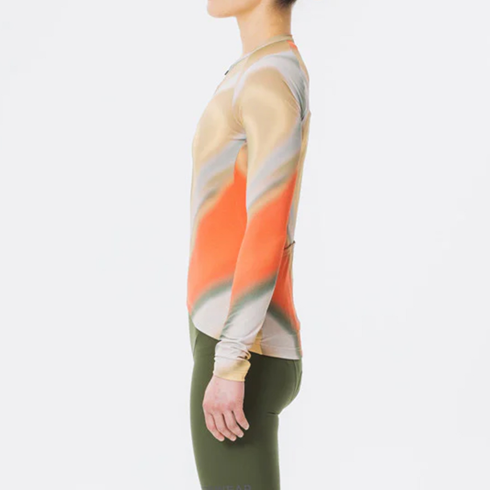 GOREWEAR 고어웨어 토렌트 롱 슬리브 사이클링 저지 W - 테크 베이지/파이어볼 그라데이션 (여성용) 자전거 긴팔 져지 간절기 여름 : 고어웨어... 