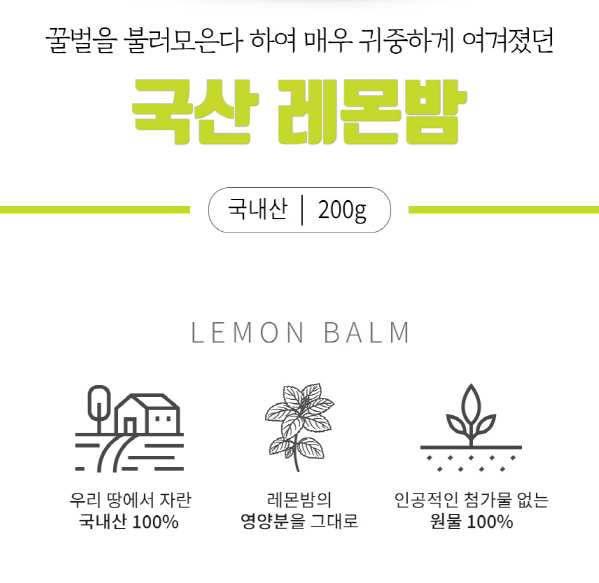 국내산 레몬밤 차 200g : 라이프 by 힐링스타일