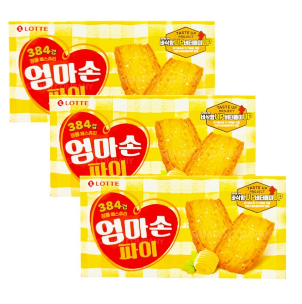 3개 롯데 파이 엄마손 127g 엄마손파이 과자 : 서치플레이스