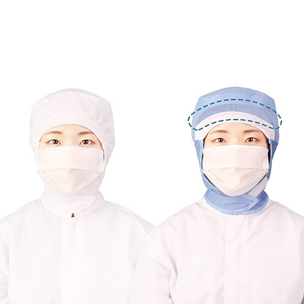 CQ-SA 정전기 방지 위생복 하프모자앞창 부착미부착/생활용품/건강/공구/안전용품/안전복/작업복/상의/하의/위생복/방진복 : 샛별.