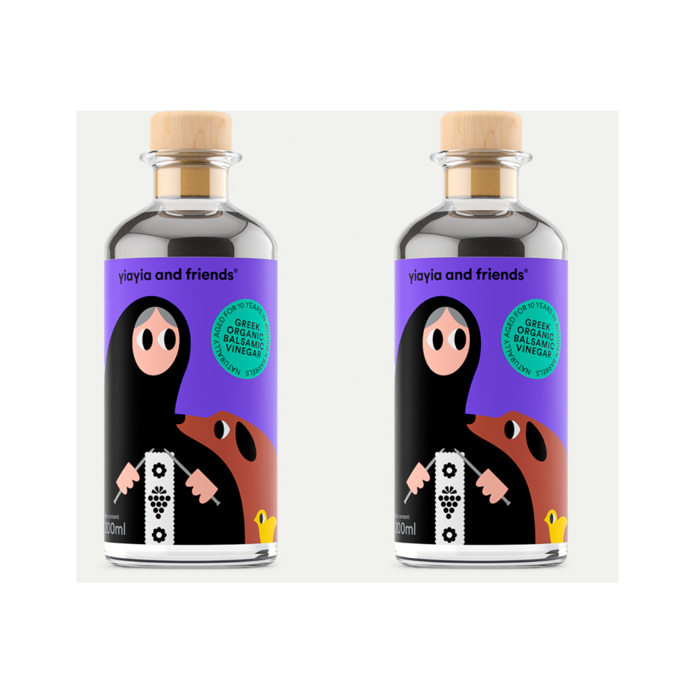그리스 이야이야앤프랜즈 발사믹 식초 200ml x 2 유기농 포도 10년 자연 숙성 샐러드 지인 선물 : 바로유로