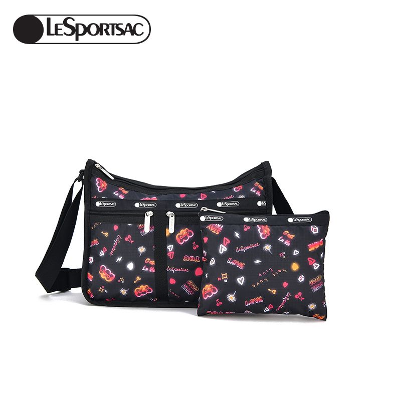 LeSportsac 레스포삭크로스백 크로스바디 백 트렌디 패션 캐주얼 프린트 숄더백 7507 : 트래블플랜