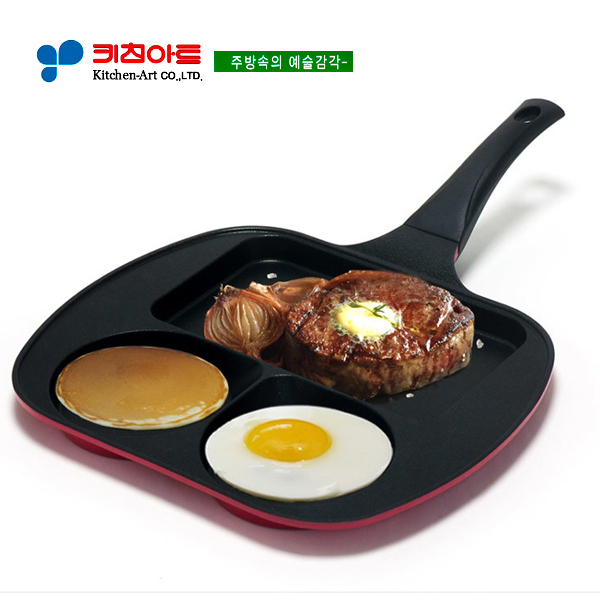 키친아트 금상첨화  3구 사각멀티에그팬 : 주식회사 엘포