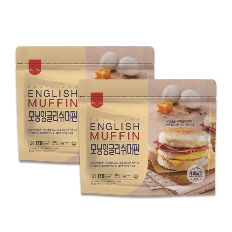 삼립 냉동 모닝잉글리쉬머핀샌드위치 6입 2개 /맥모닝 맥머핀 카페 브런치 : 올찬식탁