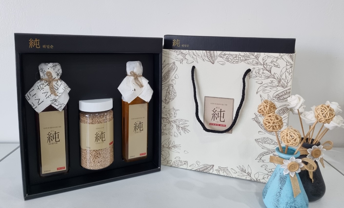해밀1호 - 국산참기름300ml+국산생들기름300ml+볶은참깨150g : 영신곳간
