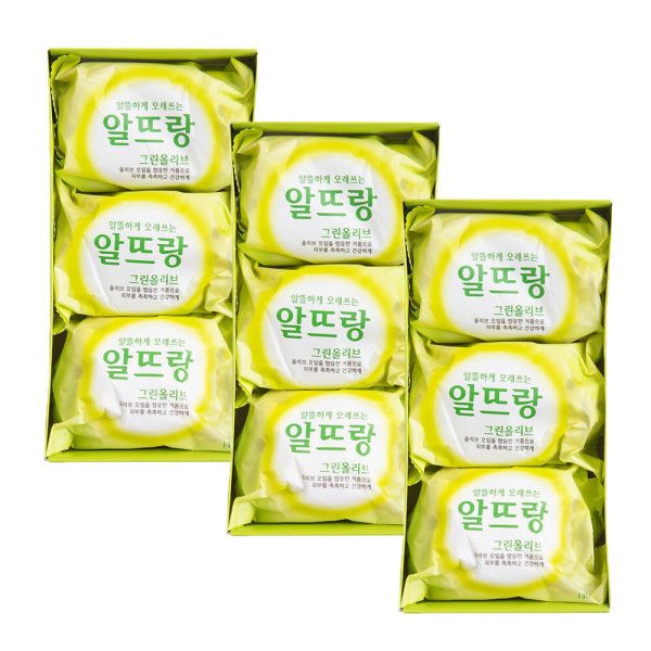 알뜨랑 비누 140g 그린올리브 3개입 X 3개 : 원라이브:쇼핑