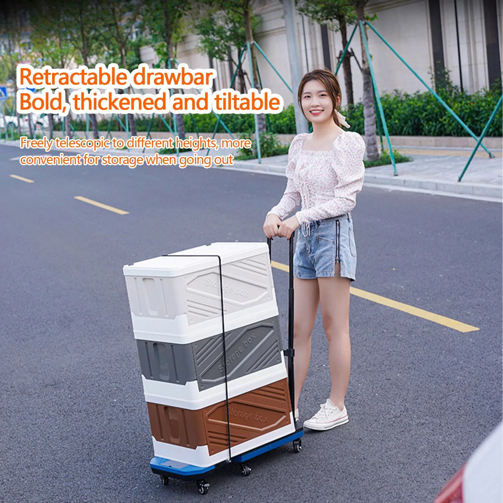 야외 캠핑용 충격 방지 범용 휠 카트, 접이식 핸드 푸싱, 캠핑 트레일러, 풀 로드, 후면 왜건 카트, 신제품 : 미라클8065