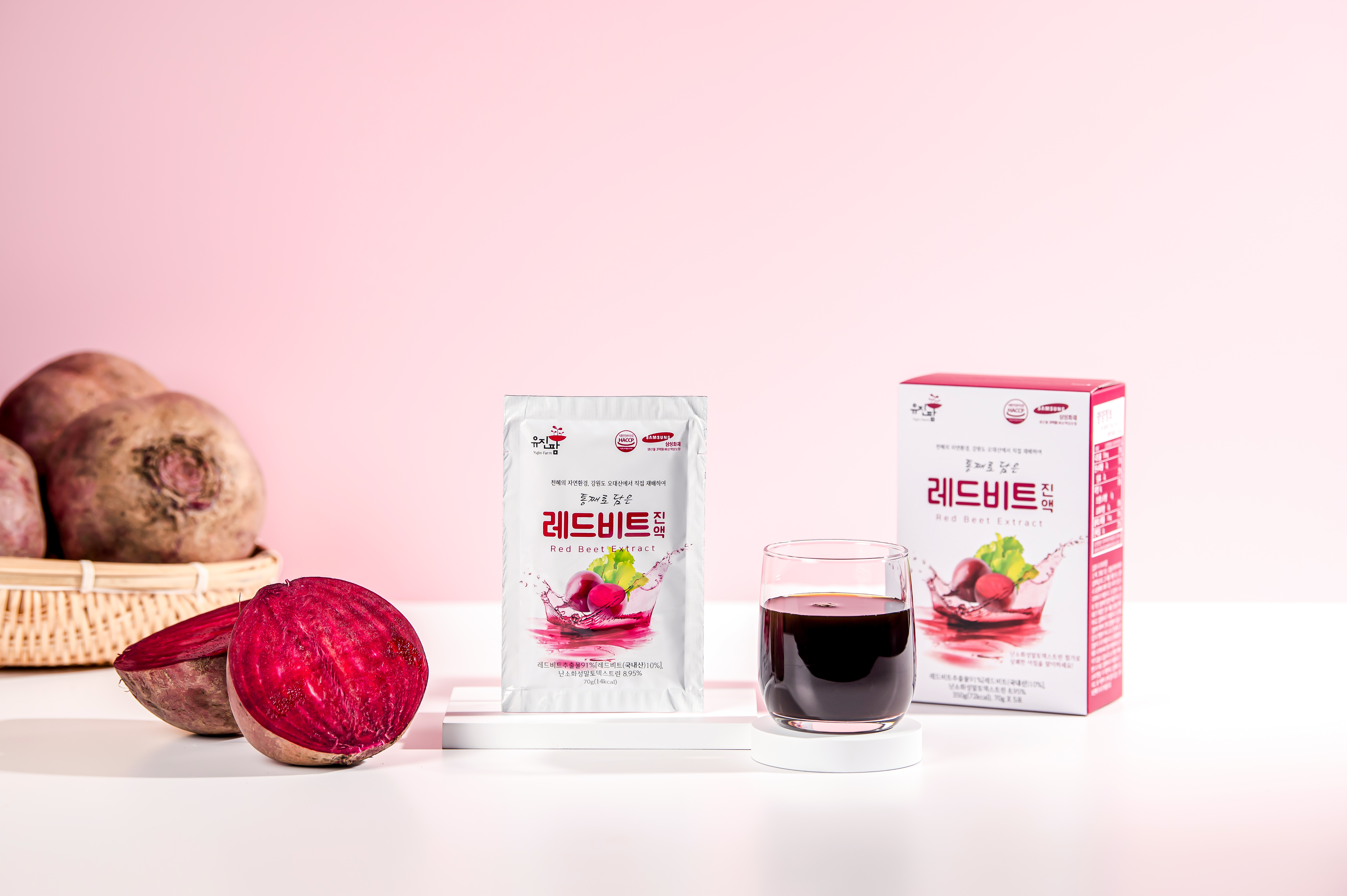 유진팜 레드 비트즙 비트 주스 쥬스 70ml X 30개입 : 평창 유진팜
