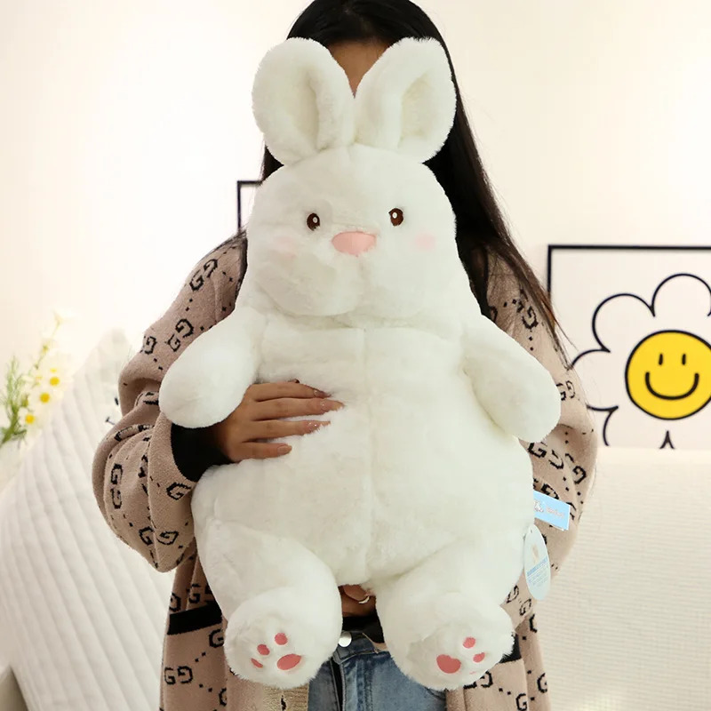 자이언트 레이지 토끼 인형 봉제 귀여운 흰색 동물 장난감 아기 수면 베개 쿠션 소녀 생일 선물 : hairjoy
