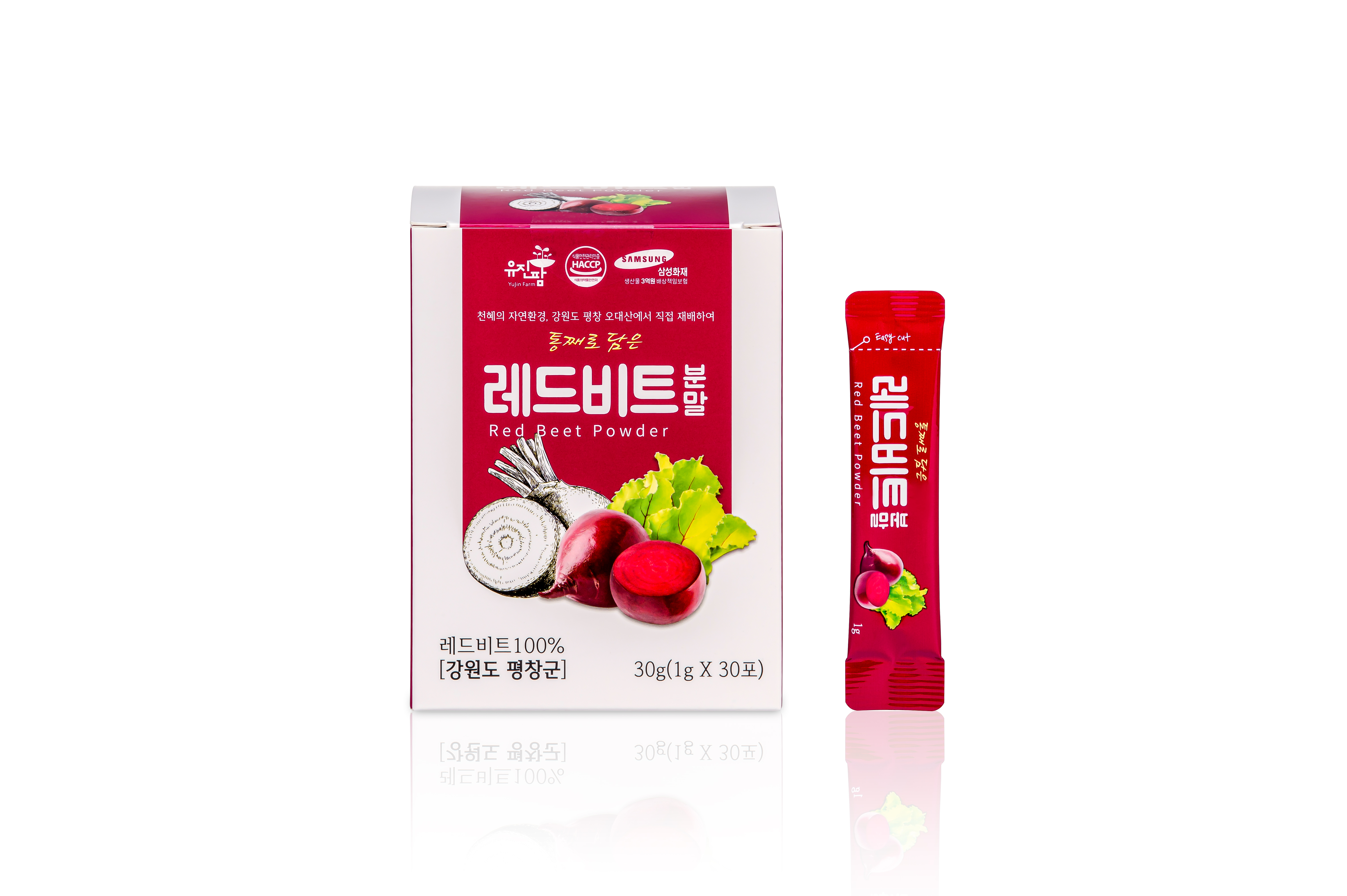 유진팜 레드 비트분말 비트 가루 스틱 X 30개입 : 평창 유진팜