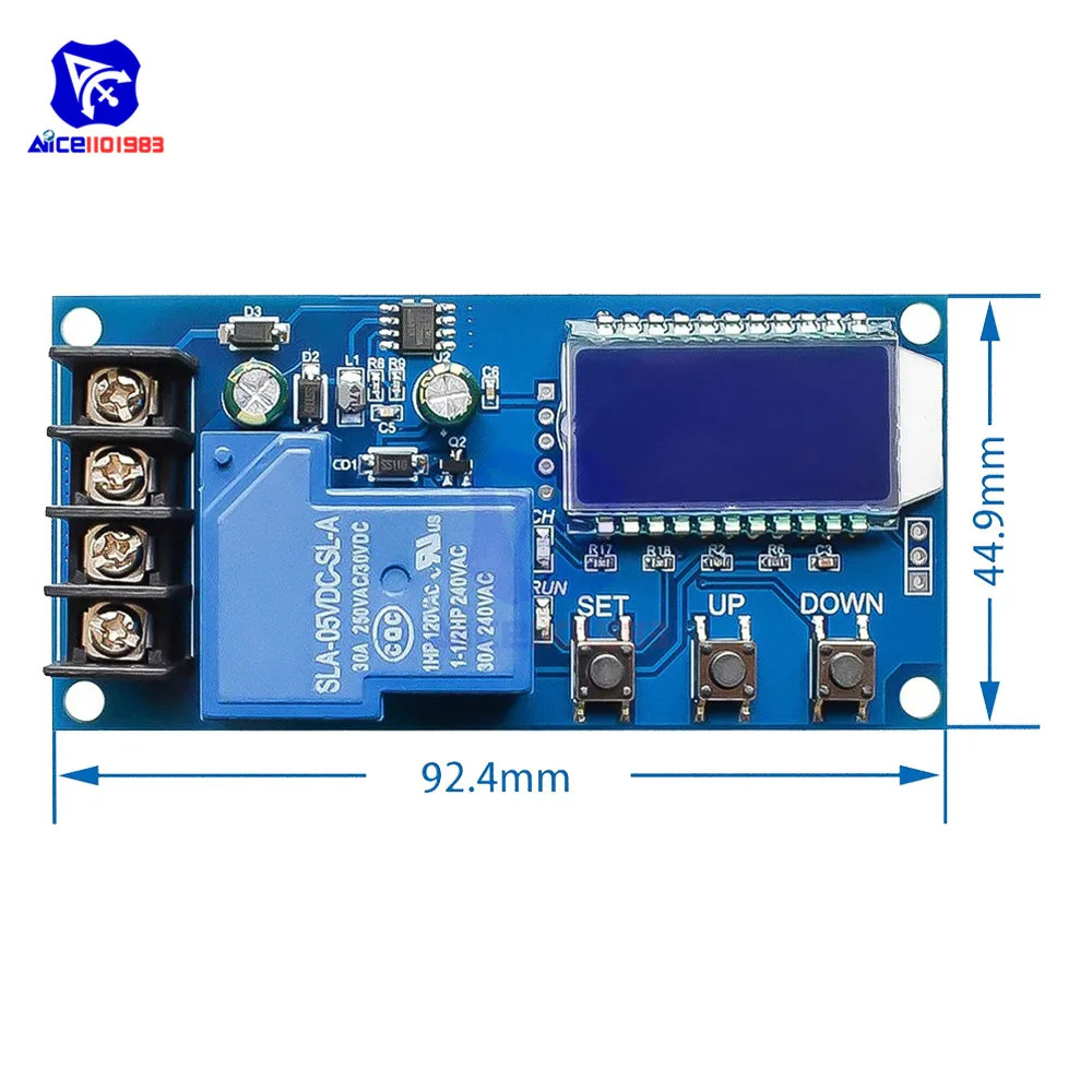 plc터치패널 Diymore XY-L30A NC 배터리 충전 제어 모듈 디지털 전체 전원 차단 과충전 보호 스위치 LCD 디스플레이 포함 6-60 V : 포유무역
