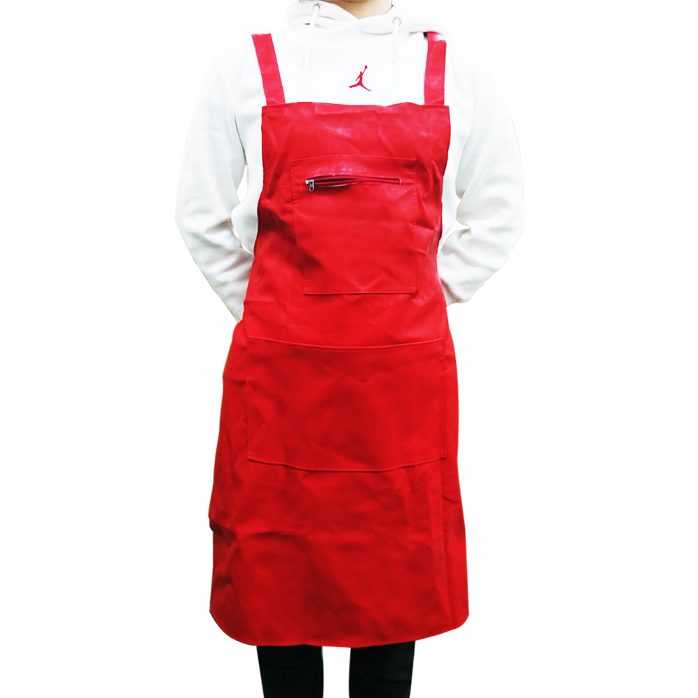 레드 정육점작업앞치마 인조가죽 생활방수 핏물색상오염 어깨걸이 632x824mm 1개 : 세모부