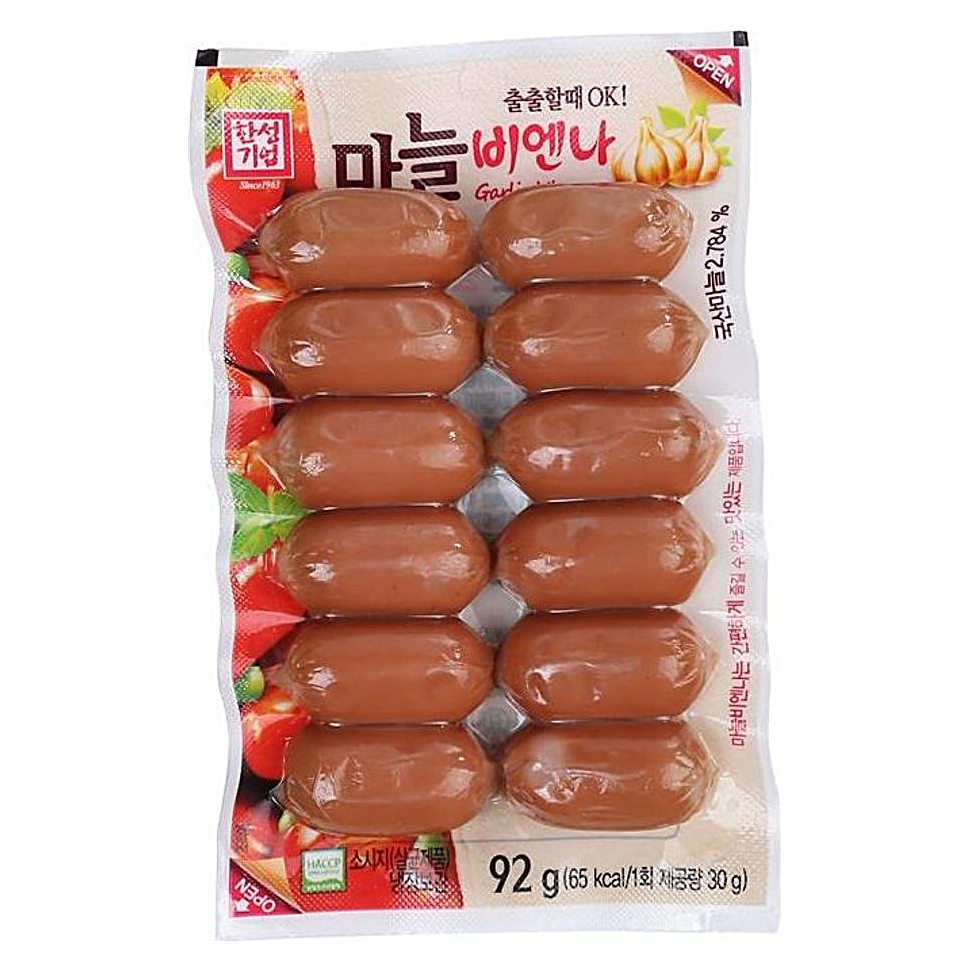 마늘 축산가공식품 한성 비엔나 92G 소시지 : 수앤서마켓B