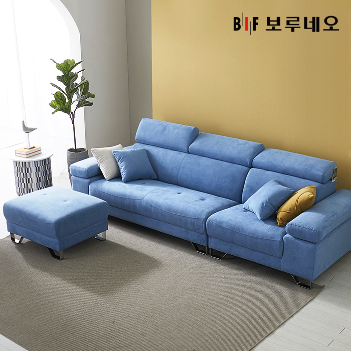 앳홈 블라썸 아쿠아텍스 패브릭 4인용 소파+스툴 : 보루네오몰