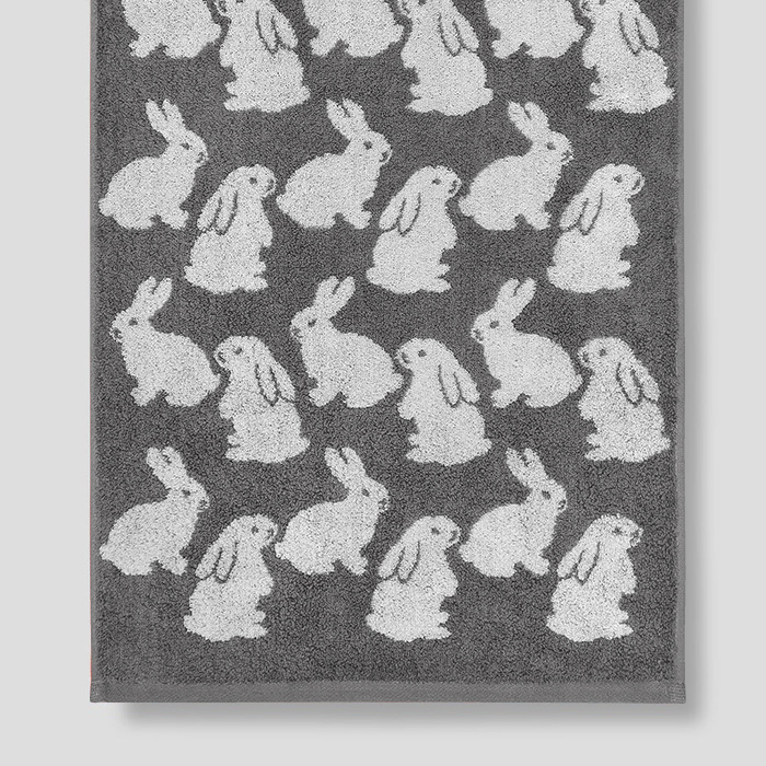[타월로지스트x키티버니포니] Little Gray Bunnies 40x80cm,1ea : 타월로지스트