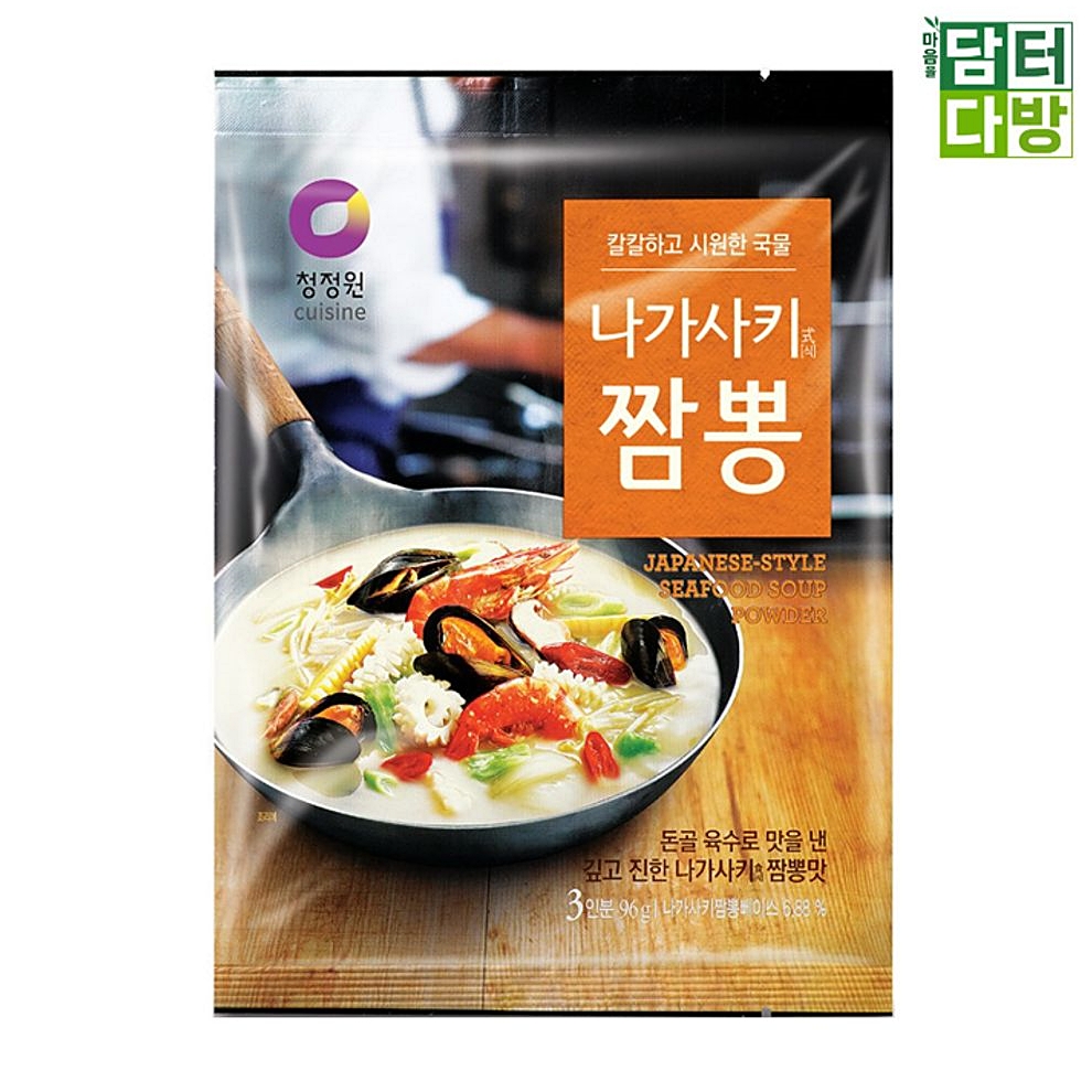 나가사키짬뽕분말 청정원짬뽕분말 청정원 나가사키짬뽕 분말 96g 3인분 X : 수앤서마켓B