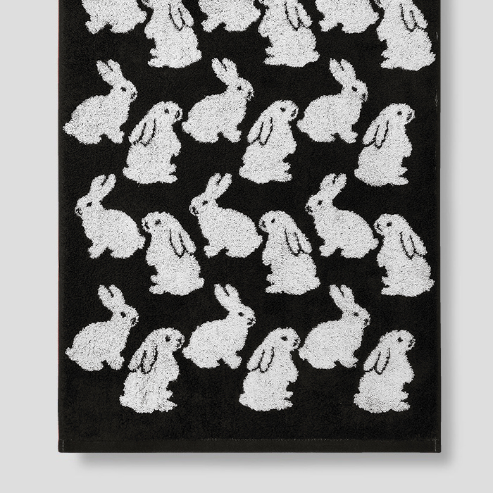 [타월로지스트x키티버니포니] Little Black Bunnies 40x80cm,1ea : 타월로지스트