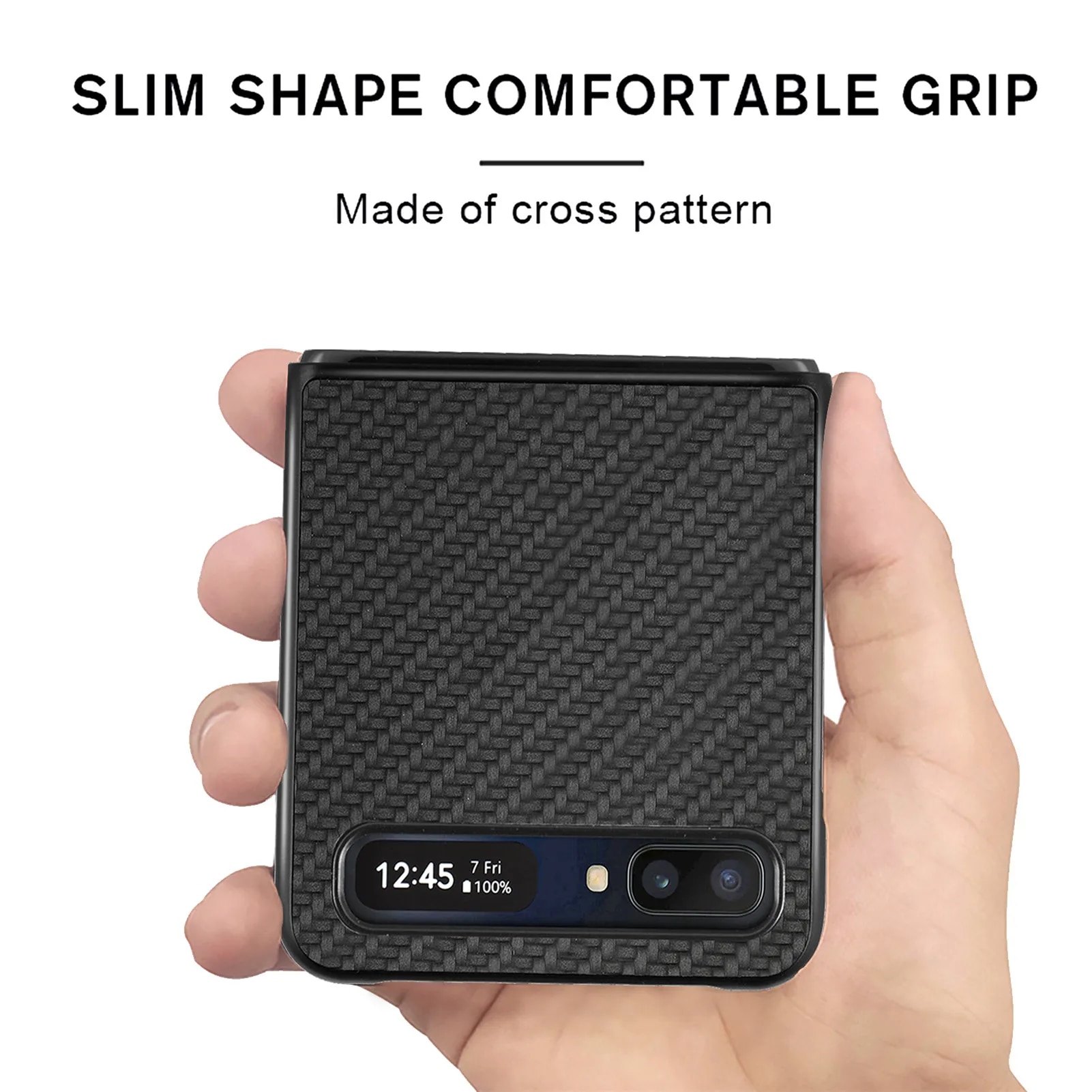 갤럭시 Z플립 5 플립 4 지플립 3 핸드폰 폰 케이스 커버 AntiSlip Carbon Fiber Thin Case 용 Samsung Galaxy 2 Flip G Shockpro... 