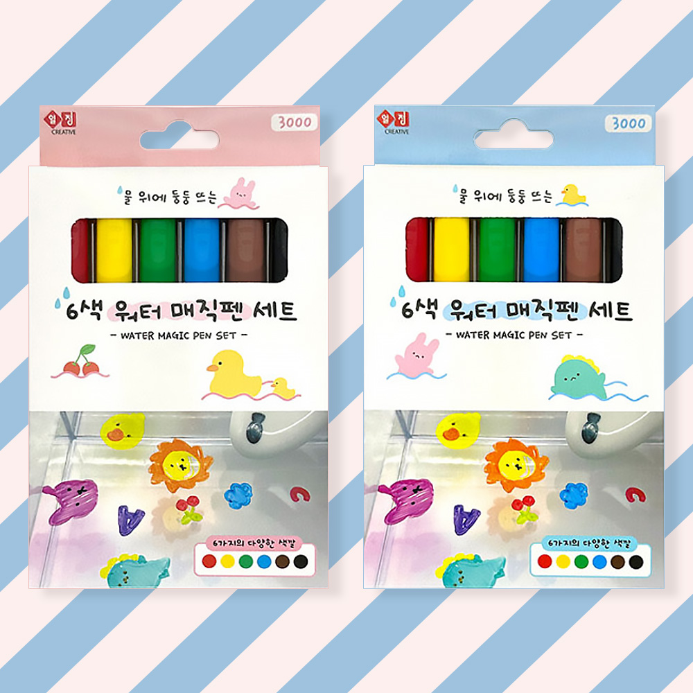 고고자매 일정 6색 워터 매직펜 세트 : 고고자매잡화점