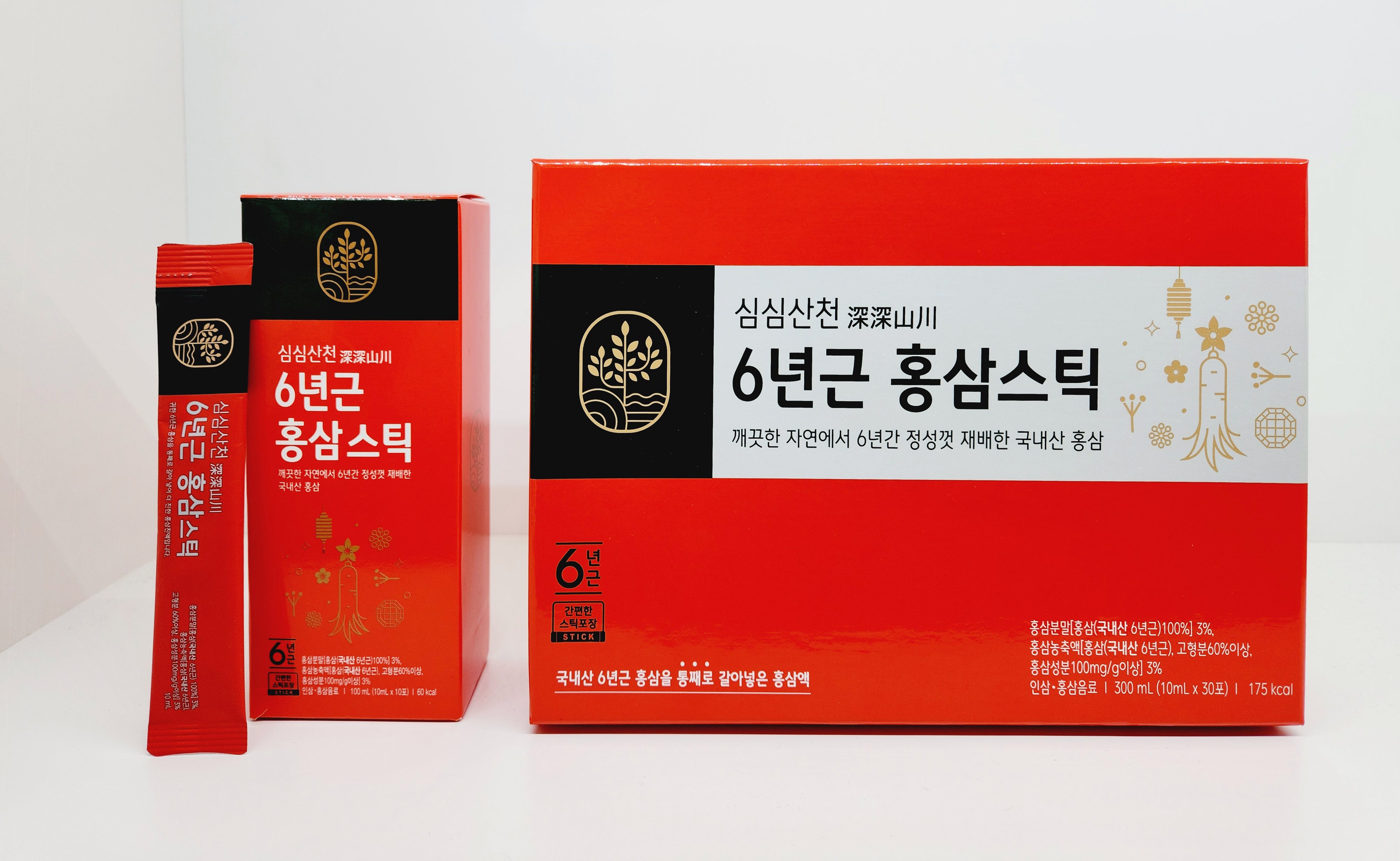 심심산천 6년근 홍삼스틱 10ml x 30포 : 거제사슴영농조합