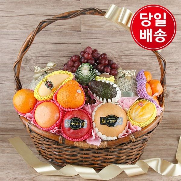 수도권 퀵배송과일선물세트 행복가득 과일바구니(수도권 당일전국 익일)(토일 휴무) -인증 : 비비아트웍스