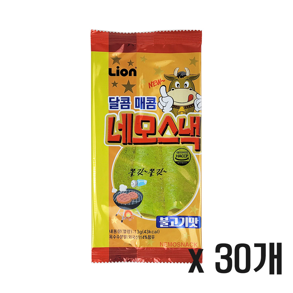 네모스낵 불고기맛, 13g, 30개 : 푸드365