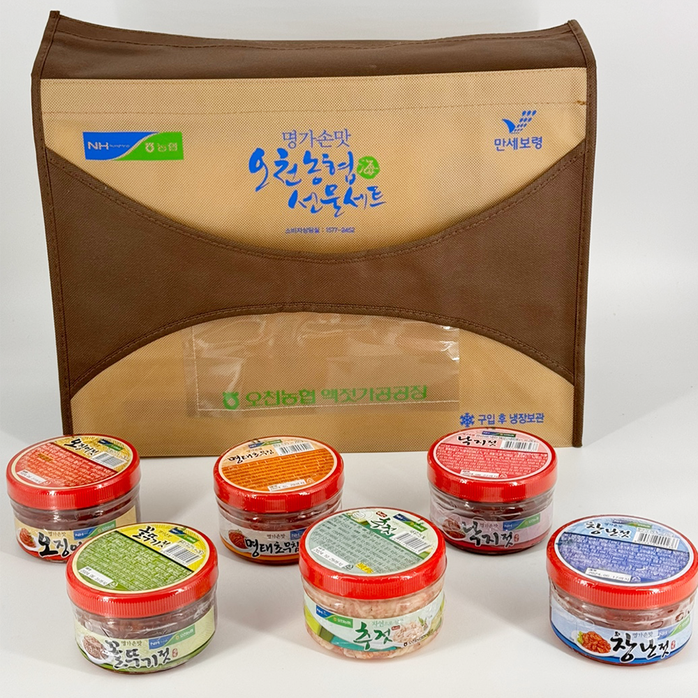 젓갈 6종선물세트 설 명절 선물(오징어 명태초 낙지 추젓 꼴뚜기 창란 젓갈 250g)농협 : 통영농협 통영한끼