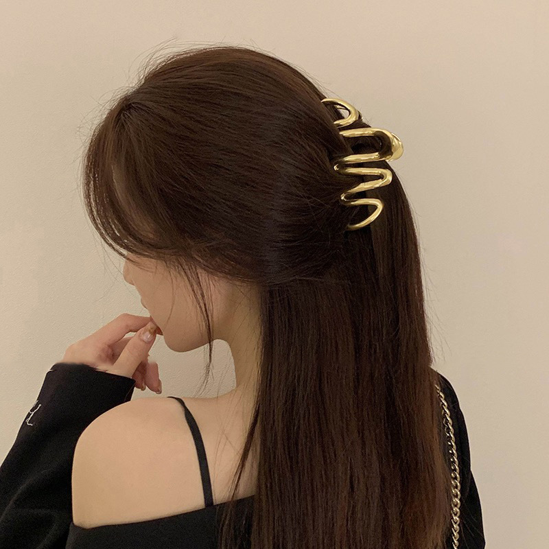메탈집게핀 반묶음 올림머리 물결 파도 헤어집게핀 : B뷰티
