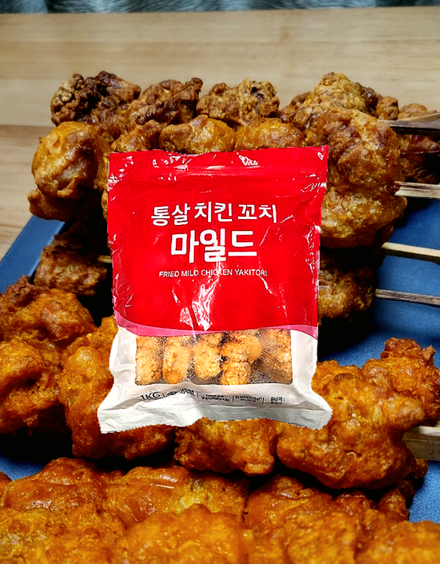 사세 통살 순살 치킨 닭 꼬치 튀김 마일드 1Kg (100g 10개) : 그린뭉