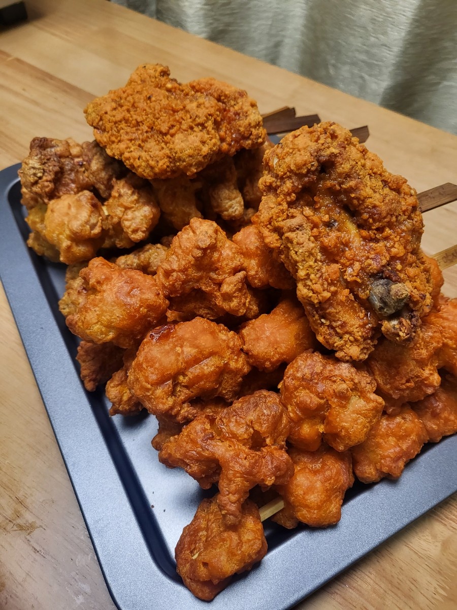 사세 통살 순살 치킨 닭 꼬치 튀김 매콤 스파이시 1kg (100g 10개) : 그린뭉