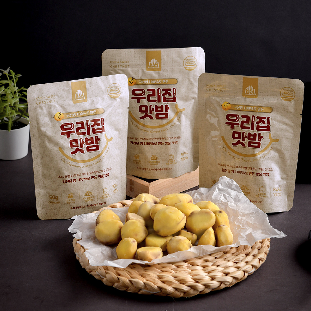 구쁜참 우리집 맛밤 50g 12봉지 충청 공주 부여 우리나라 알밤 아이들 사무실 간편 간식 아침 식사 대용 : 구쁜참