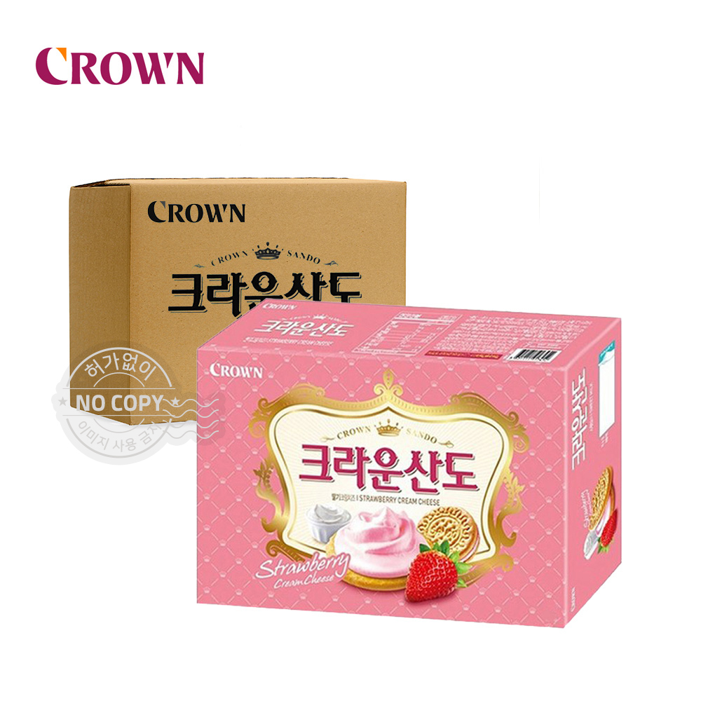 크라운 산도 딸기크림치즈 323g 8입 1박스 간식 과자 탕비실 : 시크릿잡화상점