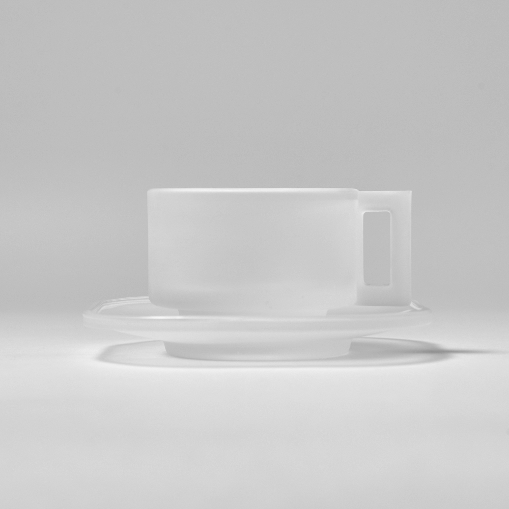 아르노글래스 컵앤소서 ARNO GLASS CUP AND SAUCER - FROSTED : ARNO GLASS