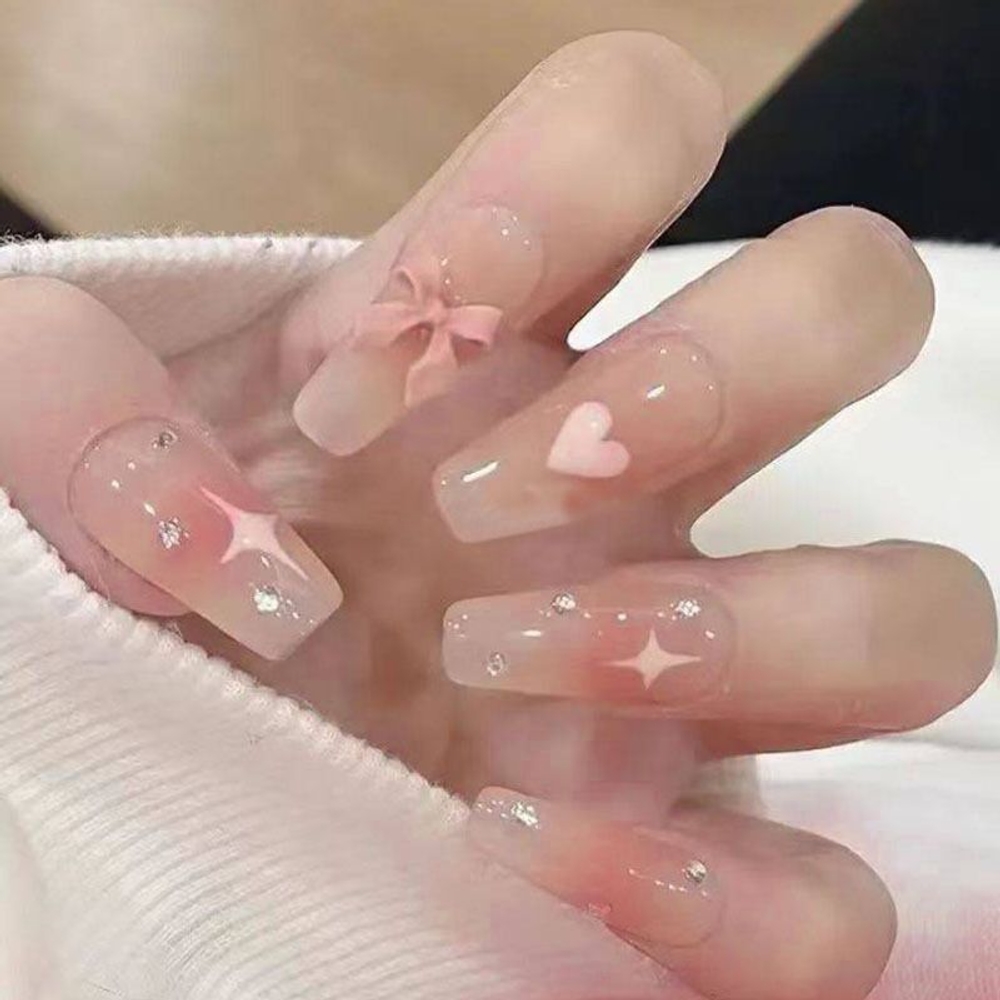 인조손톱 젤네일팁 수제팁 블링블링 롱네일 디자인 붙이는손톱 : 위드리브
