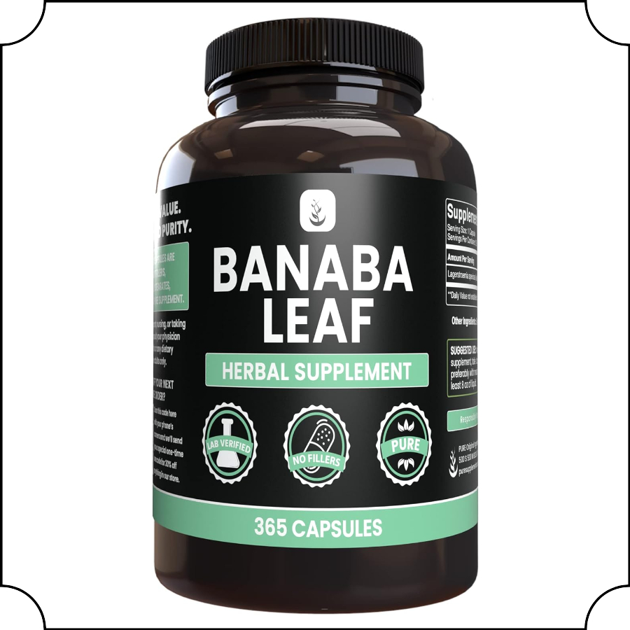 Pure 바나바잎 바나바잎추출물 Banaba 375mg 365캡슐 : 나유니월드