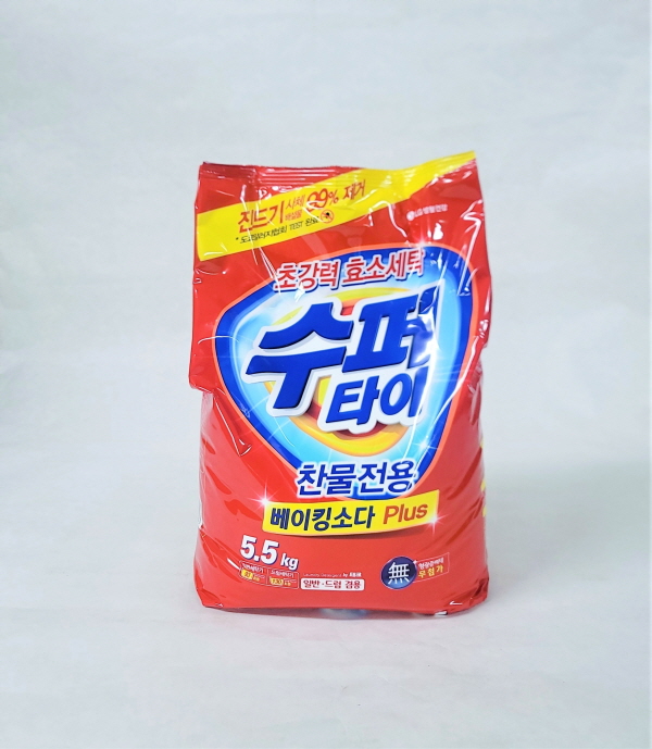 수퍼타이5.5kg 초강력 효소세탁 찬물전용 베이킹소다 PLUS 일반 드럼 겸용 : 비품shop