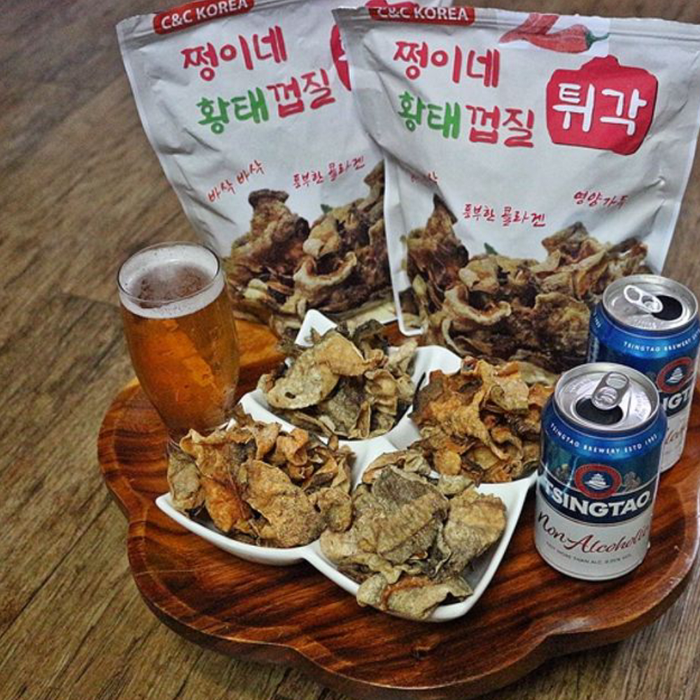 황태 껍질 튀각 생선 튀각 부각 콜라겐 간식 술안주 : 글로벌 인사이트