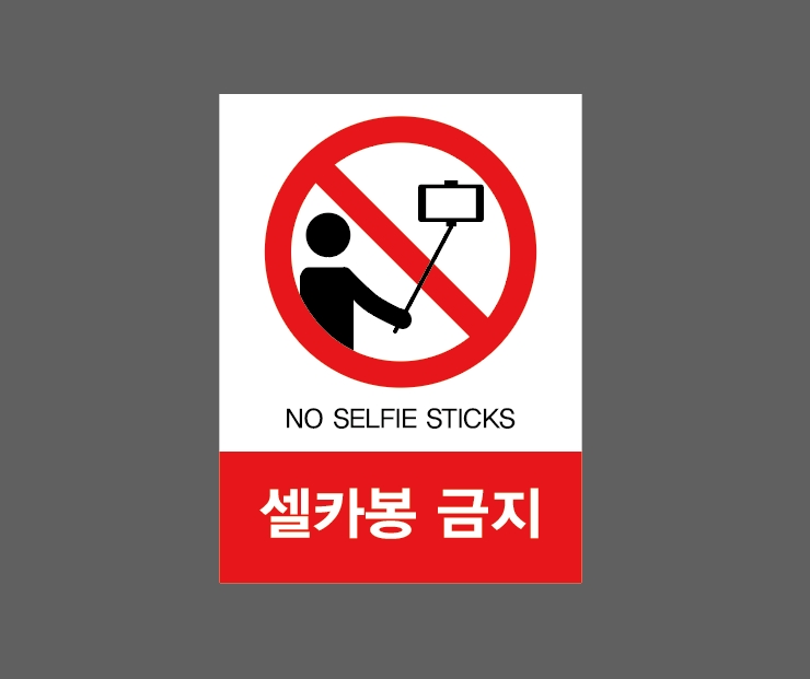 셀카봉 금지 NO SELFIE STICKS 표준 AO381 10135 산업스티커 10x13.5cm : BESAMEMUCHO