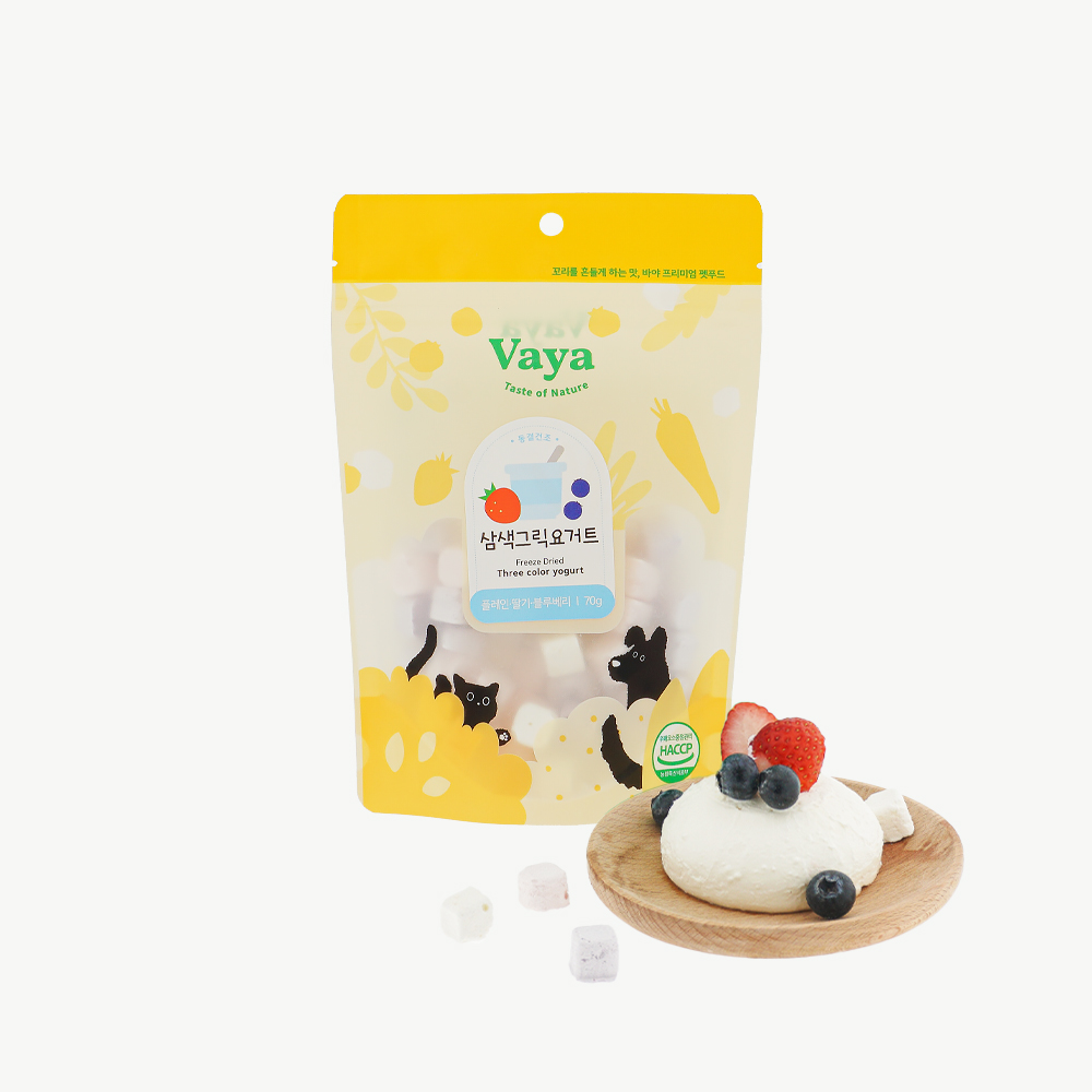 바야 동결건조간식 삼색그릭요거트 트릿 70g 강아지간식 비건 야채 : Vaya