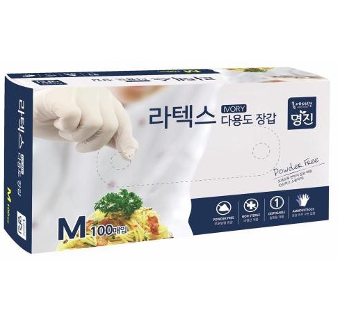 명진라텍스&니트릴 장갑 다양한작업 피부보호 신축성좋은 편한식품 청소 조리 위생 파우더프리 : 규리네 주방