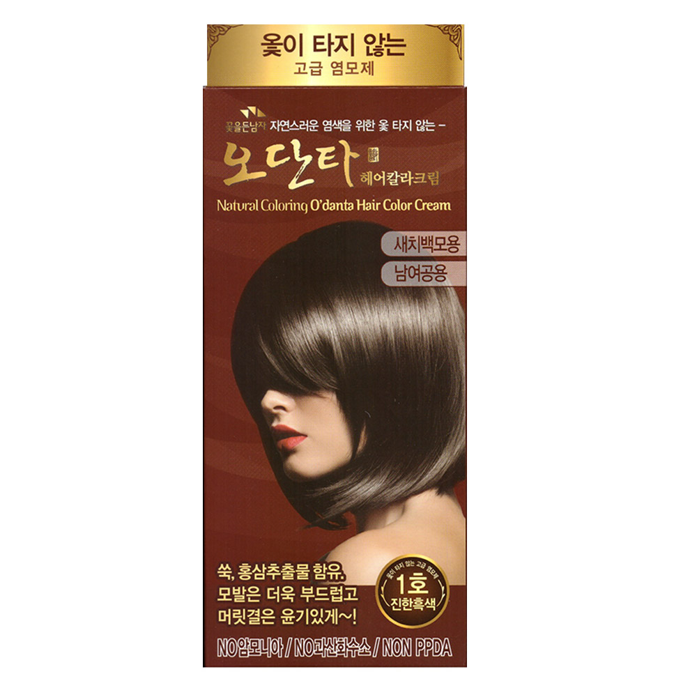 꽃을든남자  오단타 헤어 컬러 크림 1호 2호 /최신제조 / 진한흑색 연한흑색 : 피오랑