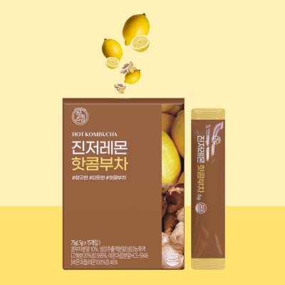 힐스랩 핫 콤부차 진저레몬 겨울 음료 차 따뜻한 생강콤부차 레몬 5g 15개 : 올올데이