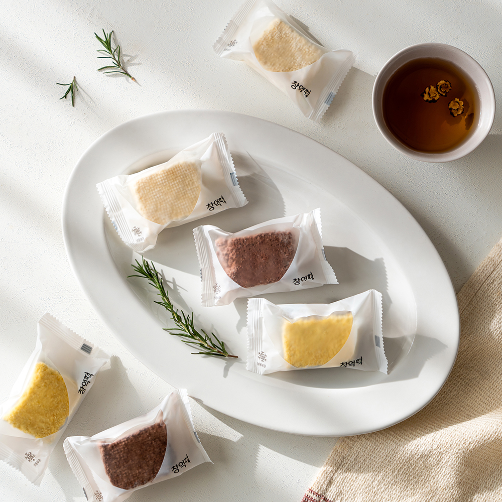 창억 무지개설기 개별포장떡 500g : 창억떡