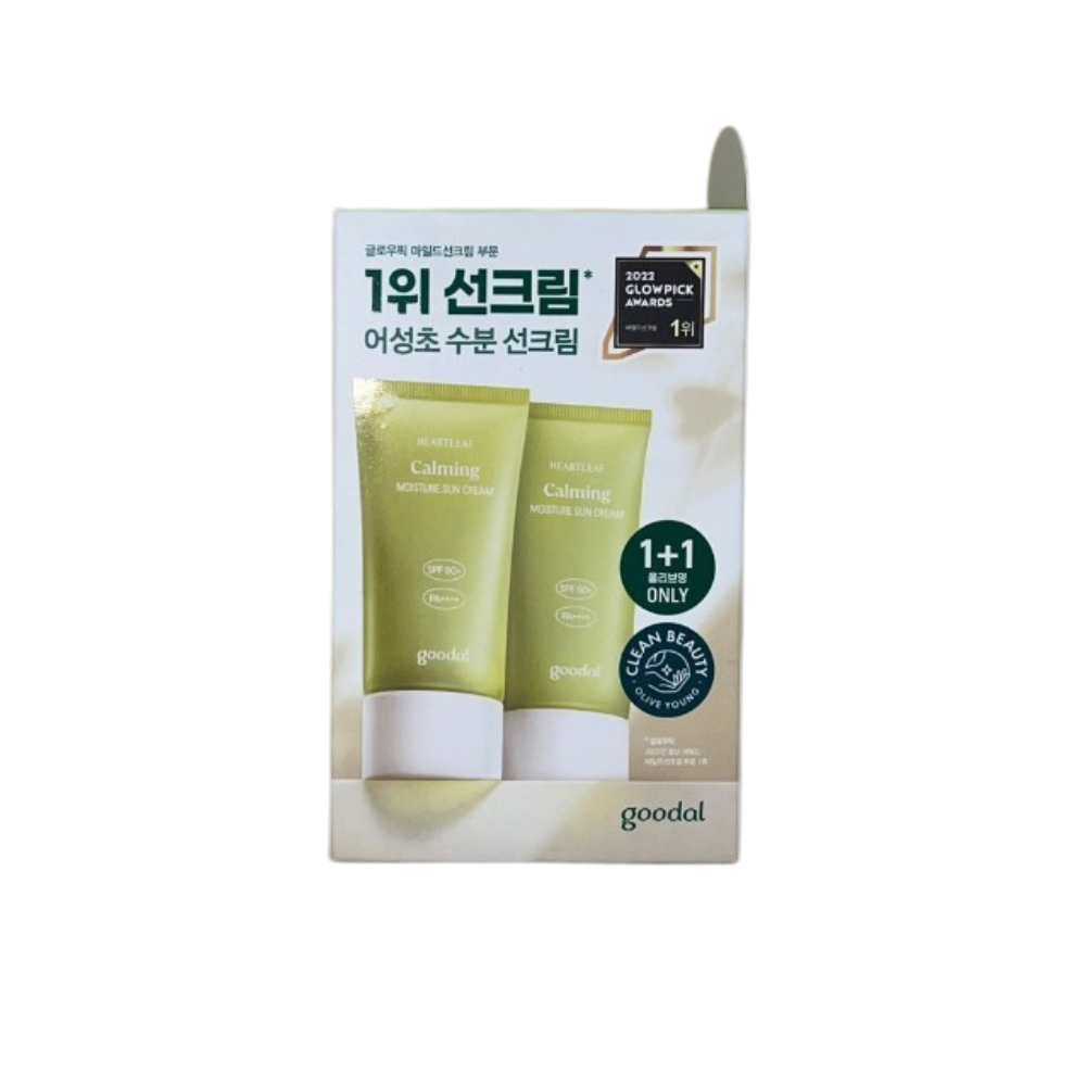 구달 맑은 어성초 진정 수분 선크림 50ml+50ml (SPF50+) : 블랙 올리브