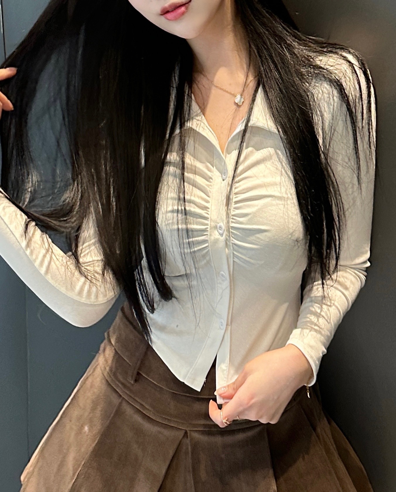 카라 스판 셔링 셔츠 : 도헤 Dorer