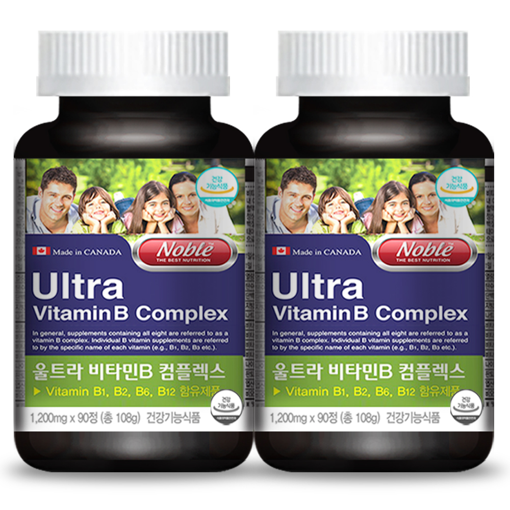 노블 울트라 비타민B 컴플렉스 1200mg x 90정 비군 영양제 콤플렉스 : 푸드지오
